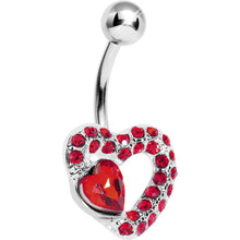 Load image into Gallery viewer, Red Gem Desire of the Heart Belly Ring
