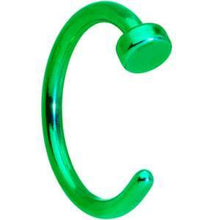 Load image into Gallery viewer, 18G 5/16 Green Anodized Titanium Nose Hoop
