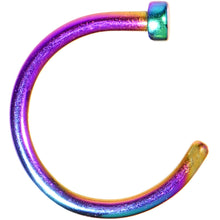 Load image into Gallery viewer, 18G 5/16 Rainbow Anodized Titanium Nose Hoop
