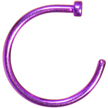 Load image into Gallery viewer, 18G 3/8 Purple Anodized Titanium Nose Hoop
