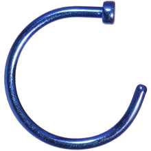 将图片加载到图库查看器，20G 3/8 Blue Anodized Titanium Nose Hoop
