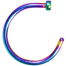 Load image into Gallery viewer, 20G 3/8 Rainbow Anodized Titanium Nose Hoop
