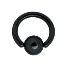 Load image into Gallery viewer, 16G 1/4 Black Anodized Titanium Ball Captive Ring
