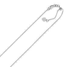 将图片加载到图库查看器，14k White Gold Adjustable Box Chain 0.7mm
