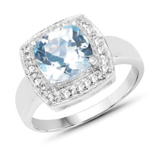 Load image into Gallery viewer, 2.46 Carat Genuine Blue Topaz and White Topaz .925 Sterling Silver Ring
