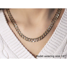 Load image into Gallery viewer, 8.2 mm 14k Two Tone Gold Pave Curb Chain
