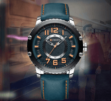 Load image into Gallery viewer, Men's Waterproof  Sport Watch With Leather  Belts  And Large Numbers Details Unique Design Perfect Gift
