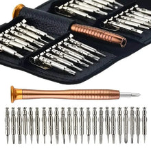 Load image into Gallery viewer, 25-Piece Set: Precision Tool Repair Kit with Leather Case
