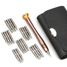 Load image into Gallery viewer, 25-Piece Set: Precision Tool Repair Kit with Leather Case
