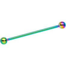 Load image into Gallery viewer, 14G Rainbow Anodized Titanium Industrial Barbell Earring
