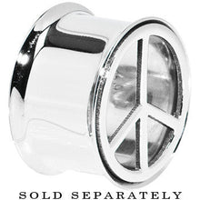 Load image into Gallery viewer, 3/4 Stainless Steel Double Flare Peace Symbol Tunnel
