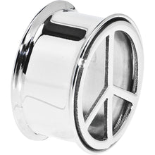 Load image into Gallery viewer, 7/8 Stainless Steel Double Flare Peace Symbol Tunnel
