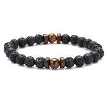 将图片加载到图库查看器，Epic Legendary Volcanic Stone Bracelet For Men And Women Lava Stone Stretch Yoga Bead Bracelet
