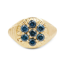 将图片加载到图库查看器，14K Yellow Gold Plated 1.40 Carat Genuine Blue Diamond .925 Sterling Silver Ring
