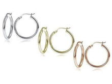 将图片加载到图库查看器，25mm Classic French Lock Hoops in Solid Sterling Silver
