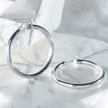 将图片加载到图库查看器，25mm Classic French Lock Hoops in Solid Sterling Silver
