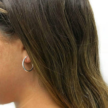 将图片加载到图库查看器，25mm Solid Sterling Silver Classic French Lock Hoops
