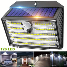 Load image into Gallery viewer, 126 LED Solar Outdoor Lights Cold White Motion Sensor 270° Wide Angle Lighting Security Solar Powered Flood Lights

