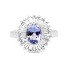 Load image into Gallery viewer, 2.47 Carat Genuine Tanzanite and White Topaz .925 Sterling Silver Ring
