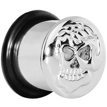 将图片加载到图库查看器，1/2 Stainless Steel Single Flare Skull Plug
