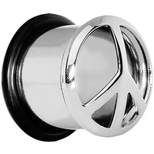 将图片加载到图库查看器，1/2 Stainless Steel Single Flare Peace Sign Plug
