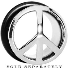 将图片加载到图库查看器，1/2 Stainless Steel Single Flare Peace Sign Plug
