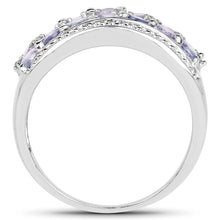 Load image into Gallery viewer, 1.44 Carat Genuine Tanzanite &amp; White Topaz .925 Sterling Silver Ring
