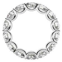 Load image into Gallery viewer, Round Cut Lab Grown Diamond Eternity Ring in 14k White Gold (6 cttw FG/VS2)
