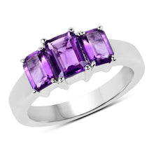 Load image into Gallery viewer, 1.95 Carat Genuine Amethyst .925 Sterling Silver Ring
