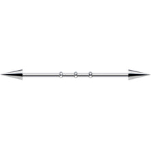 Load image into Gallery viewer, Surgical Steel Spiked Industrial Barbell Earring
