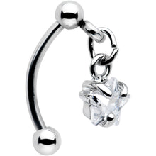 将图片加载到图库查看器，Top Down Clear Gem Dangle Star Eyebrow Ring
