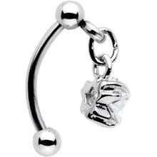 将图片加载到图库查看器，Top Down Clear Gem Dangle Star Eyebrow Ring
