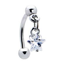 将图片加载到图库查看器，Top Down Clear Gem Dangle Star Eyebrow Ring

