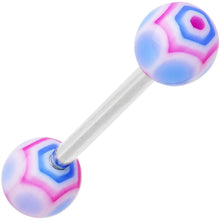 将图片加载到图库查看器，Blue Pink MARRACAS Barbell Tongue Ring
