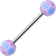 将图片加载到图库查看器，Blue Pink MARRACAS Barbell Tongue Ring
