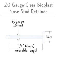 将图片加载到图库查看器，20G Clear Flat Bioplast Nose Retainer
