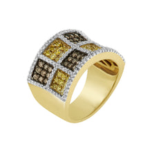 Load image into Gallery viewer, 14KT Yellow Gold Champagne, Yellow and Round Diamond Band Ring (1 1/2 cttw, H-I Color, I1-I2 Clarity)
