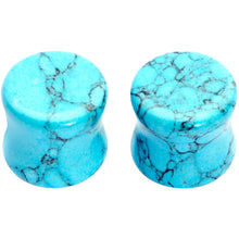 Load image into Gallery viewer, 1/2 Turquoise Natural Stone Saddle Plug Set
