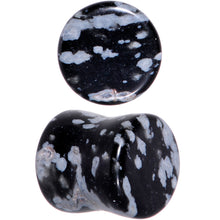 将图片加载到图库查看器，0G Obsidian Snowflake Natural Stone Saddle Plug Set
