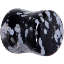 将图片加载到图库查看器，0G Obsidian Snowflake Natural Stone Saddle Plug Set
