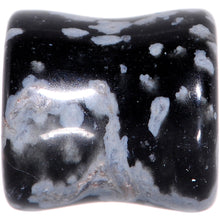 将图片加载到图库查看器，0G Obsidian Snowflake Natural Stone Saddle Plug Set
