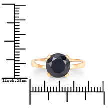 Load image into Gallery viewer, 3.00 Carat Genuine Black Diamond 14K Yellow Gold Ring
