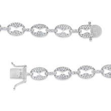 Load image into Gallery viewer, 14K White Gold 1 1/2 Cttw Round Diamond Set Link Bracelet (I-J Color, I1-I2 Clarity) - 7"
