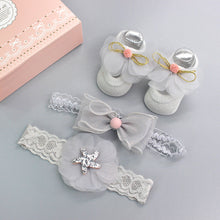 Load image into Gallery viewer, Flower Baby Girl Headband Socks Set Shoes With  Crown Bows Newborn Headbands For Girls Turban Baby Hair Accessories
