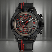 Load image into Gallery viewer, Men's  Sports Waterproof Watch With Chronometers And Leather Belt Multifunction Wristwatch Unique Design Perfect Gift
