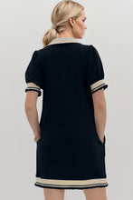 Load image into Gallery viewer, Trendy Contrast Short Sleeve Mini Dress Soft &amp; Comfortable Casual Dress for Women
