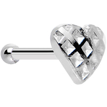 Load image into Gallery viewer, Sterling Silver Checkerboard Heart Nose Bone
