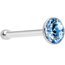 Load image into Gallery viewer, 925 Silver 2mm Round Aqua Nose Bone Created with Crystals
