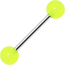 Load image into Gallery viewer, Neon Green Glow in the Dark Acrylic Ball Barbell Tongue Ring
