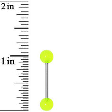 Load image into Gallery viewer, Neon Green Glow in the Dark Acrylic Ball Barbell Tongue Ring
